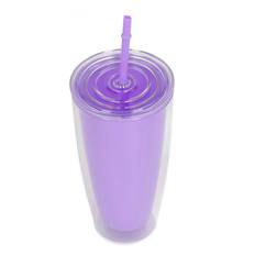 Tumbler with Lid Straw 750ml Double Wall Tumbler Large Capacity Water Bottle Wide Opening L violett