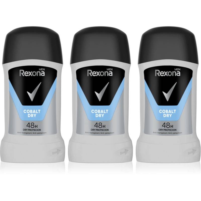 Rexona Men Cobalt Dry Antiperspirant Stick Økonomipakke - 3x50 ml