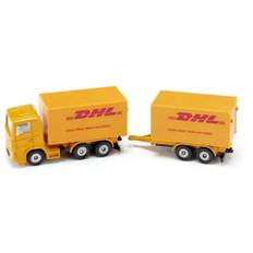 Siku Dhl Lastbil Med Släp Bilar 1694 transport modell logistik legetøj gult