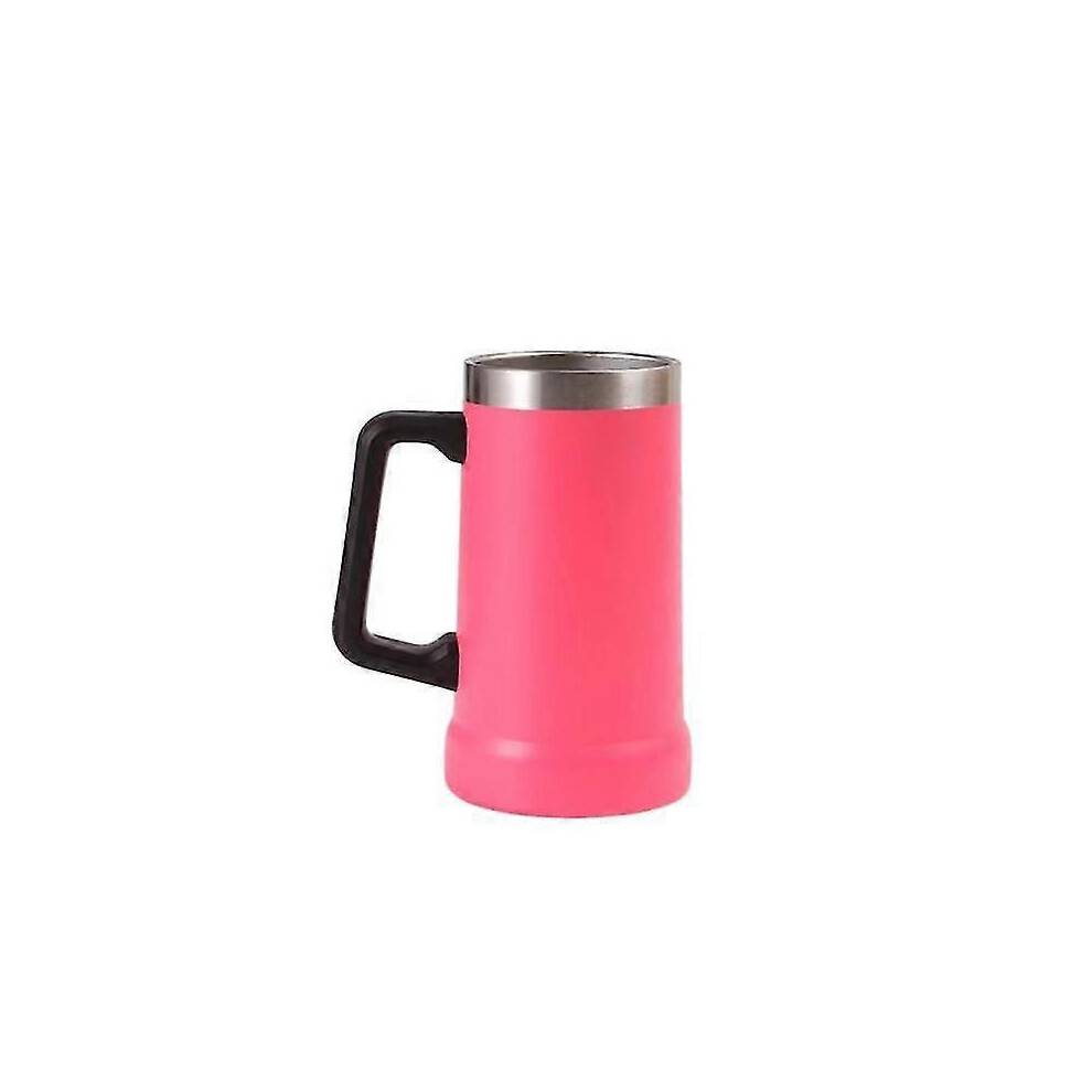 (rose red) 700ML Beer Stein Double Wall Stainless Thermal Steel Coffee Mug Insulation Tumbler for HotZZ50