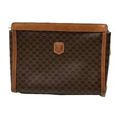 Celine Vintage, Pre-owned, Herre, Brun, ONE SIZE, Uld, Pre-owned Canvas clutches