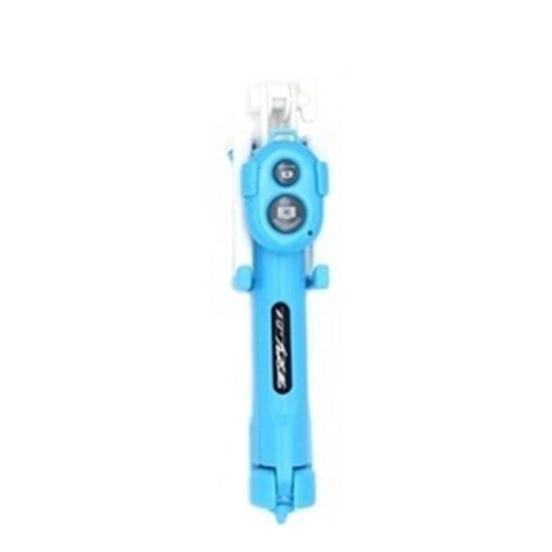 Trådlös bluetooth selfie stick med utdragbar monopod fjärr selfie stick stativ för iphone oneplus huawei palo selfie - Blå