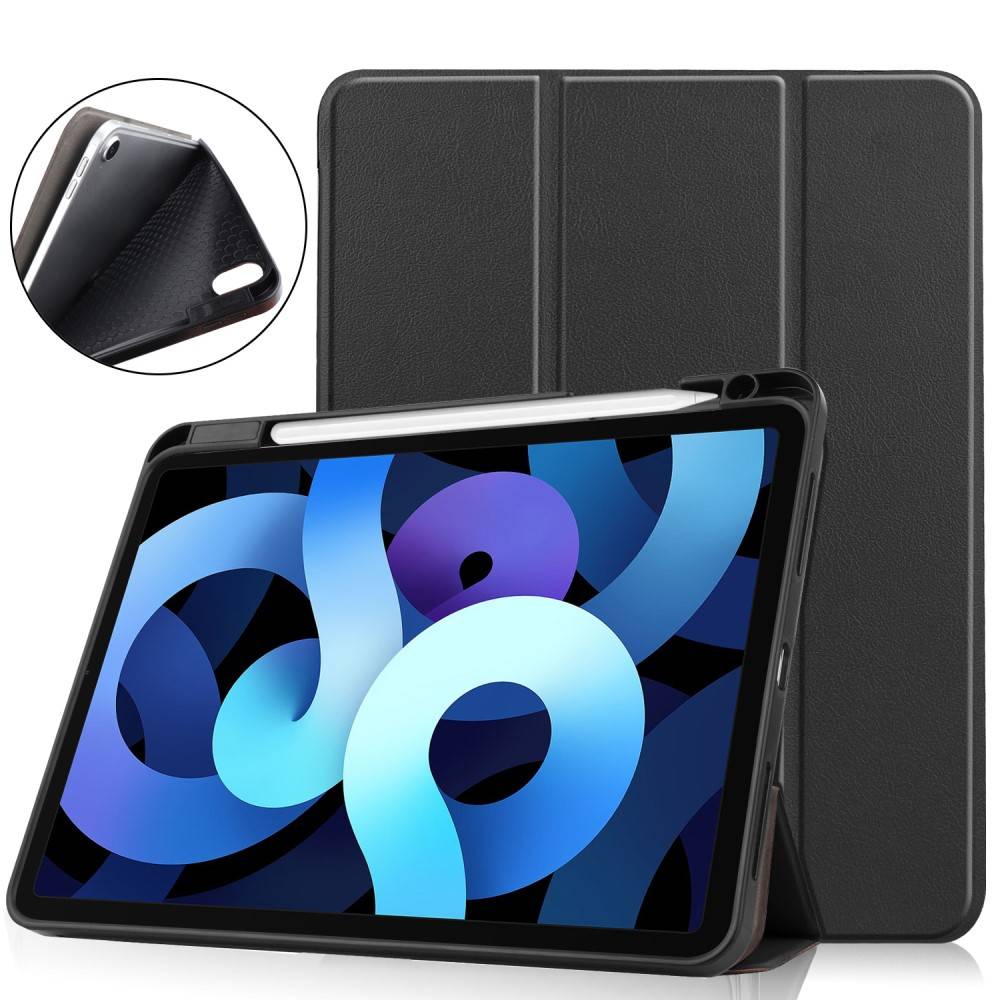 Apple iPad Air 10.9 5th Gen (2022) Etui Tri-fold med Pencil-holder Sort