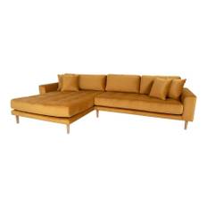 Lido Lounge Sofa - venstrevendt i sennepsgul velour