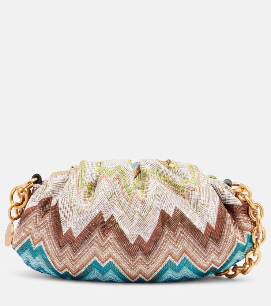 Missoni Zigzag Small leather-trimmed clutch - multicoloured - One Size