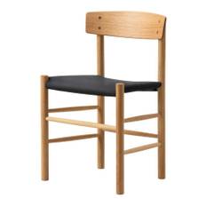 Fredericia Furniture J39 Folkestolen Sædepolstret Eg Black Canvas / Oak Oil