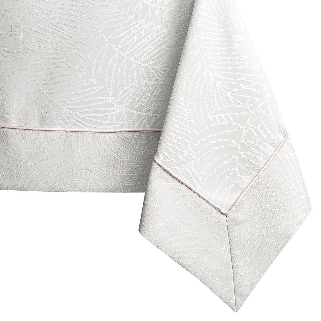 Dug AmeliaHome Gaia 140x320 cm - cremefarvet, præget plantemønster
