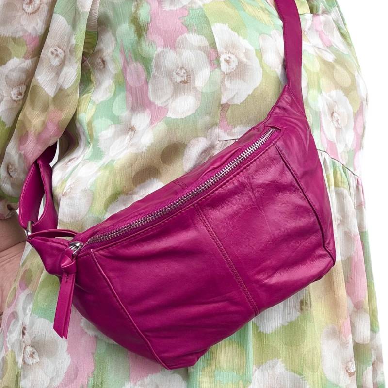 Silja - Mellem str. Bumbag - Magenta - Blød skind - Freja skind