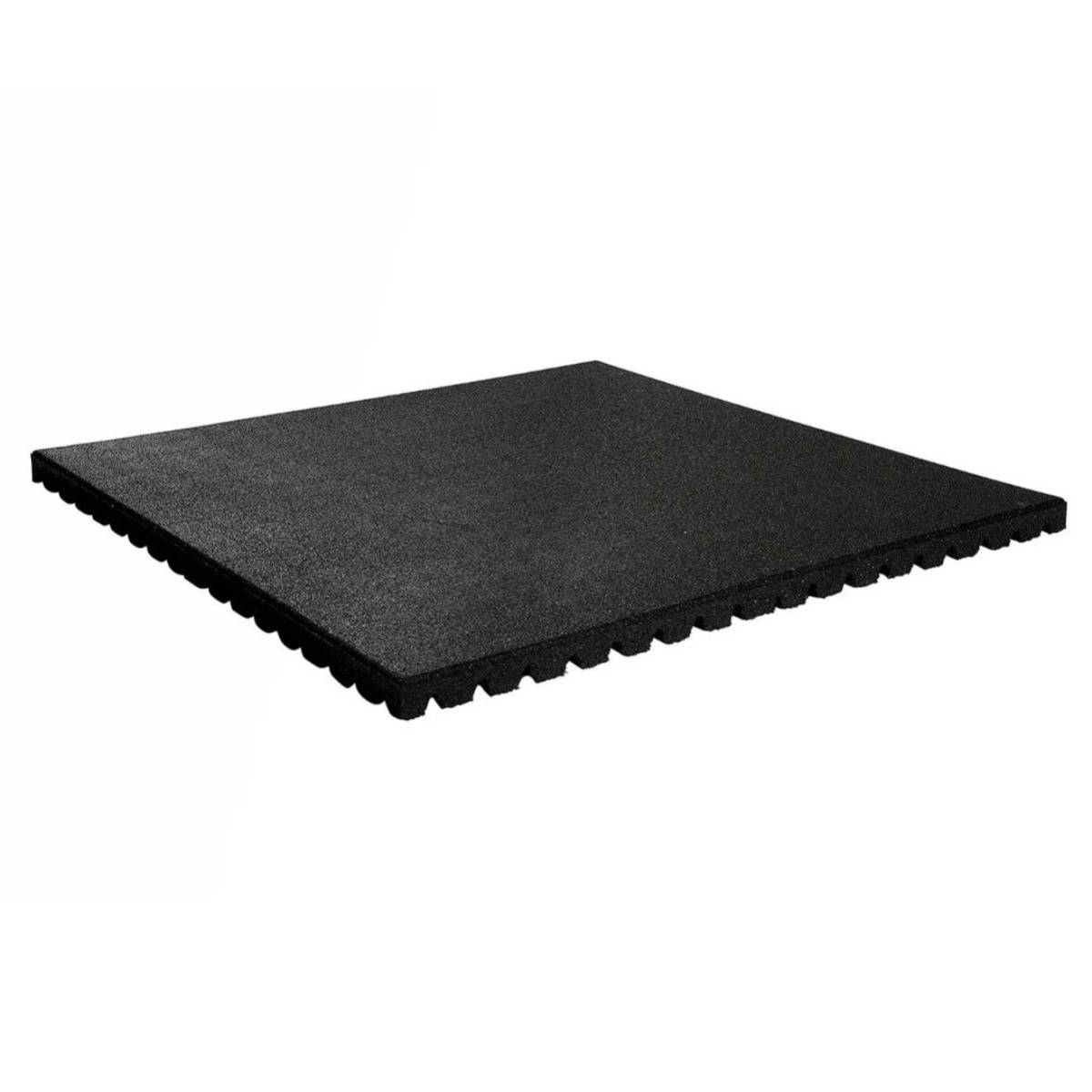 Gymgolv Pusselgolv 1x1m, 43mm Gummi Svart (Ny modell)