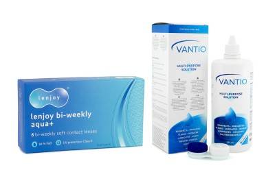 Lenjoy Bi-weekly Aqua+ (6 linser) + Vantio Multi-Purpose 360 ml med etui