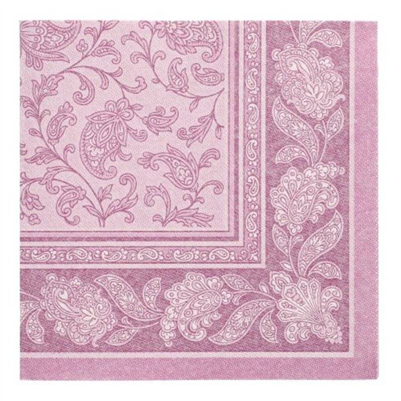 20 stk. Servietter Lilla Airlaid med Ornamenter 40x40 cm