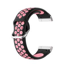 Fitbit Versa 3 / Fitbit Sense - Silikone rem 23mm - Str. L - Svart/pink