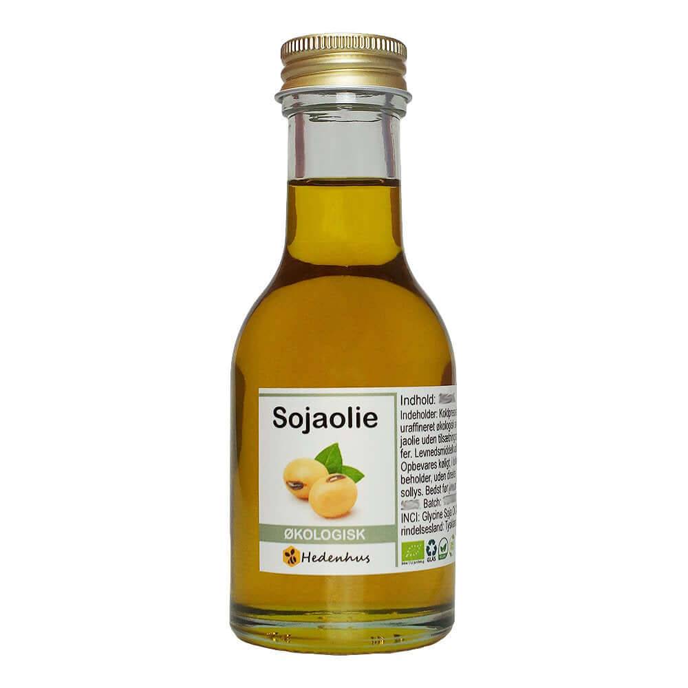 Sojaolie økologisk koldpresset uraffineret 500 ml - Højt vitamin E, Omega-3/6, fugtgivende, let tekstur - Hedenhus