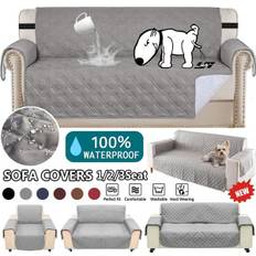 Newest Sofa Cover Armchair Mat Protector for Sofas Dog Pet Kids Washable Removable Slipcovers 1/2/3 Seat 55*196cm grå