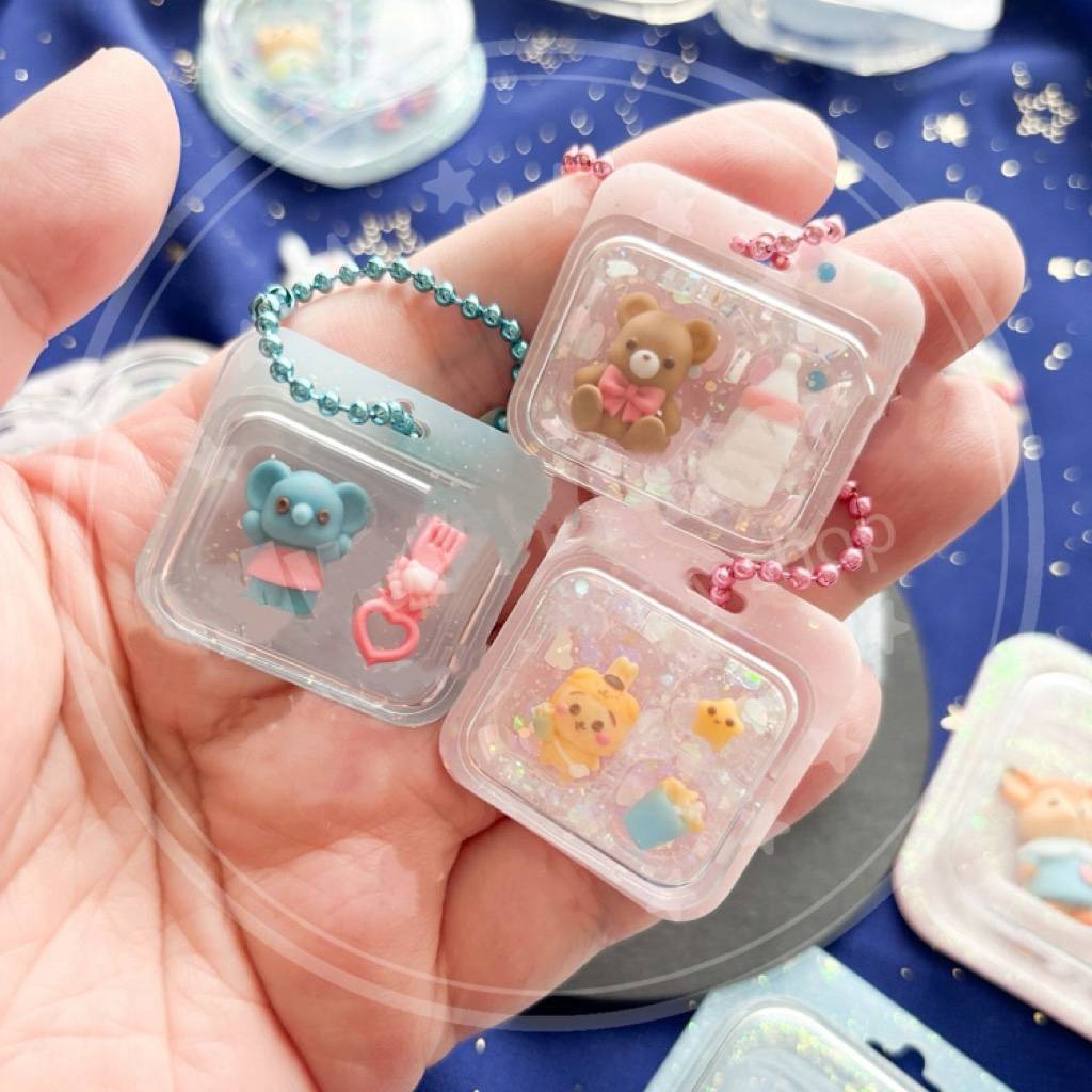 Mini box resin casting mold silicone mold accessories resin liquid mold resin keychain silicone mold resin mold