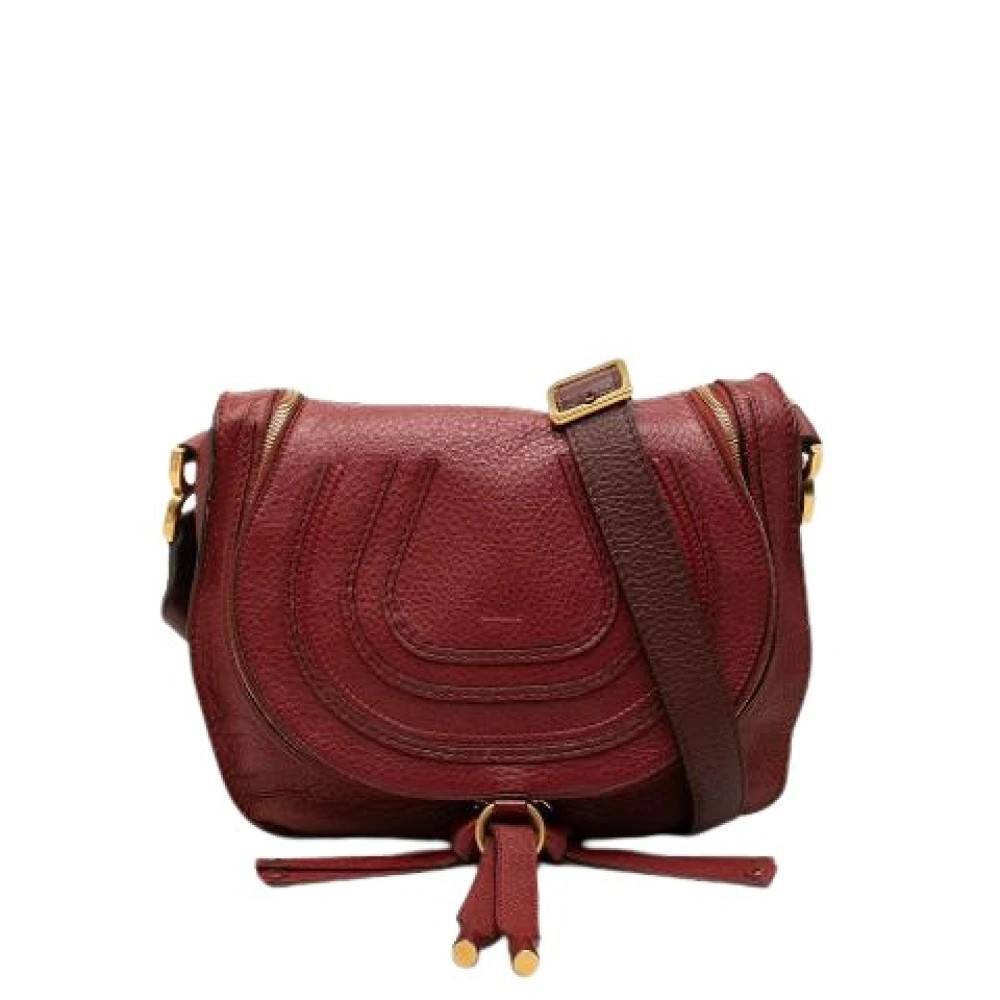Chloé Pre-owned Pre-owned Marcie Crossbody Bag - Vintage - Dame - Rød - ONE SIZE - Læder