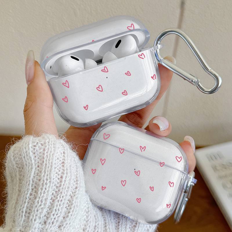 Trendy Heart Pattern Earphone Case for AirPods Pro3/Pro2/Pro Headphones Cover For AirPods 4/3/2/1 Shockproof Protective Cover