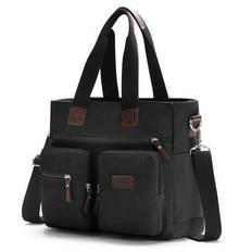 Men's Laptop Bags 15.6 Inches, PU Leather Tote Bag With Multiple Internal Pockets, Waterproof Shoulder Bag, Casual, Shopping, Fashion, Dating, Travel, - Multicolor - 15.6in