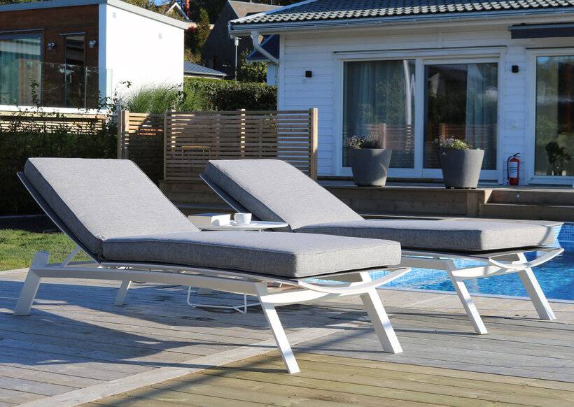 Slide Sunlounger Vit / Grå