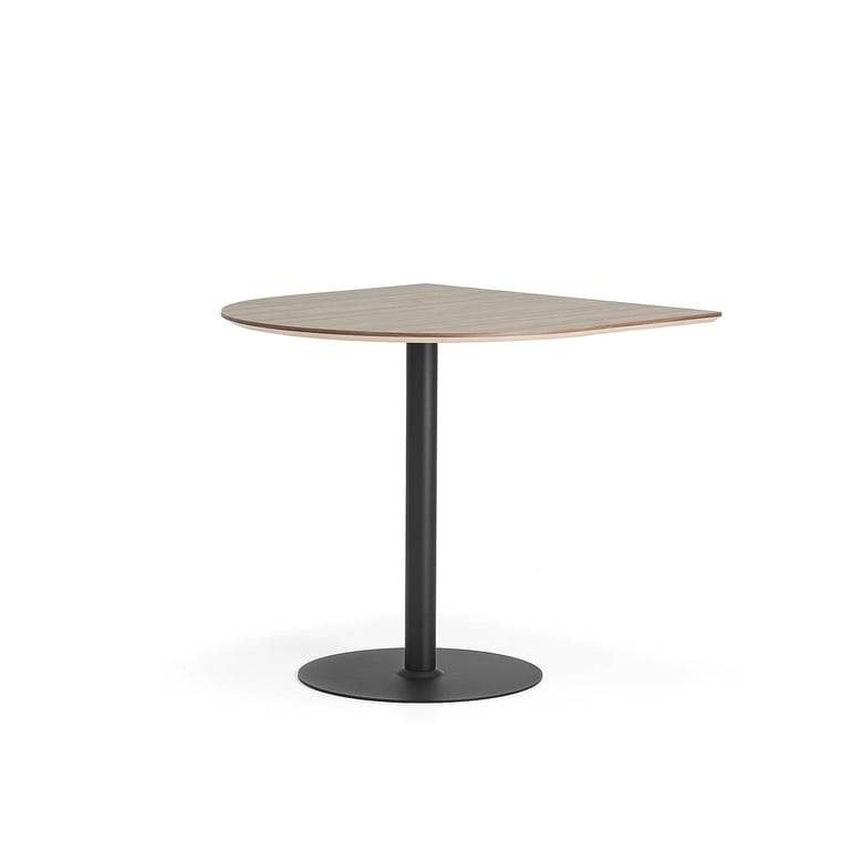 Barbord METRIC, halvoval, 1000x1000x900 mm, svart/valnöt