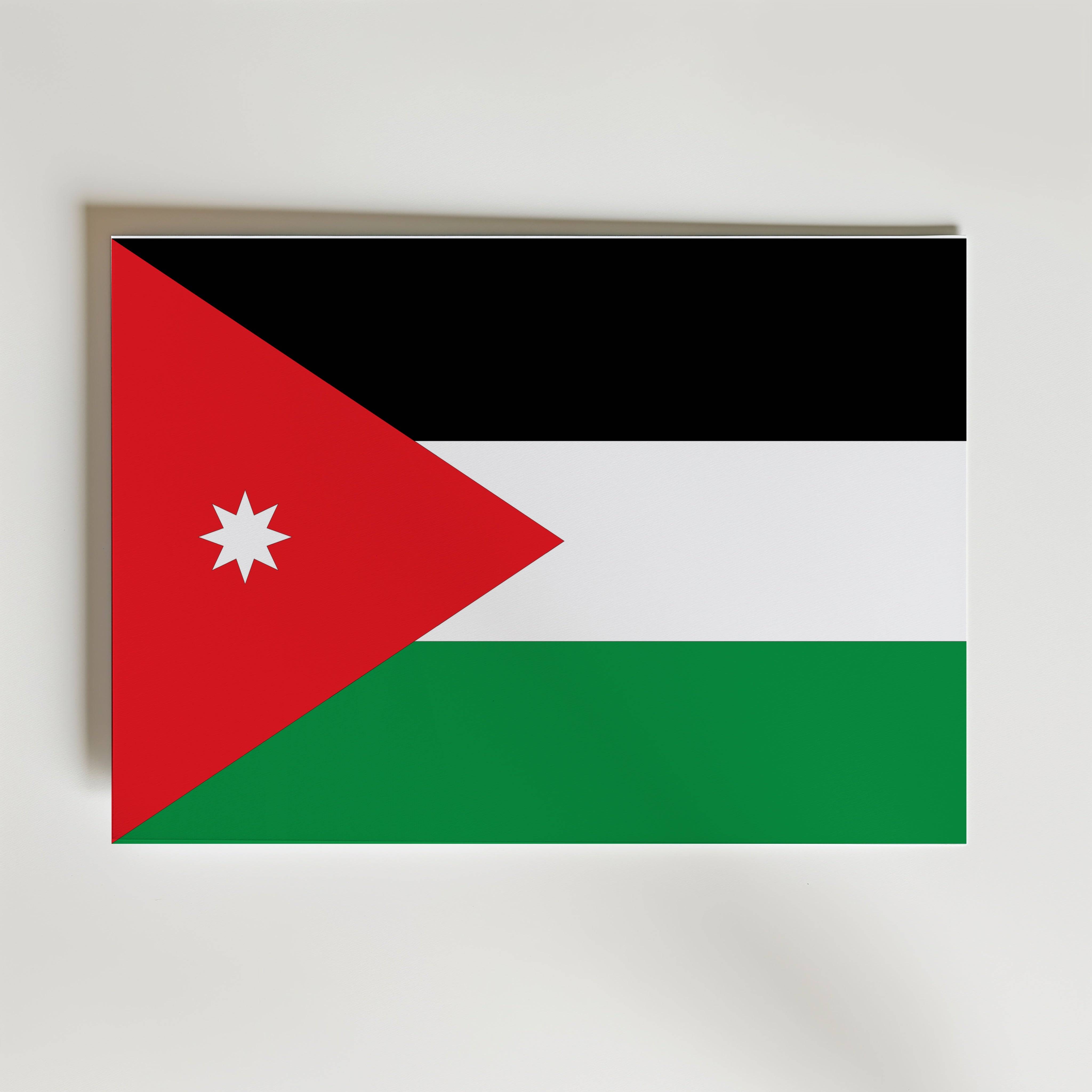 Jordan National Flag Poster - Canvas 70x50 cm