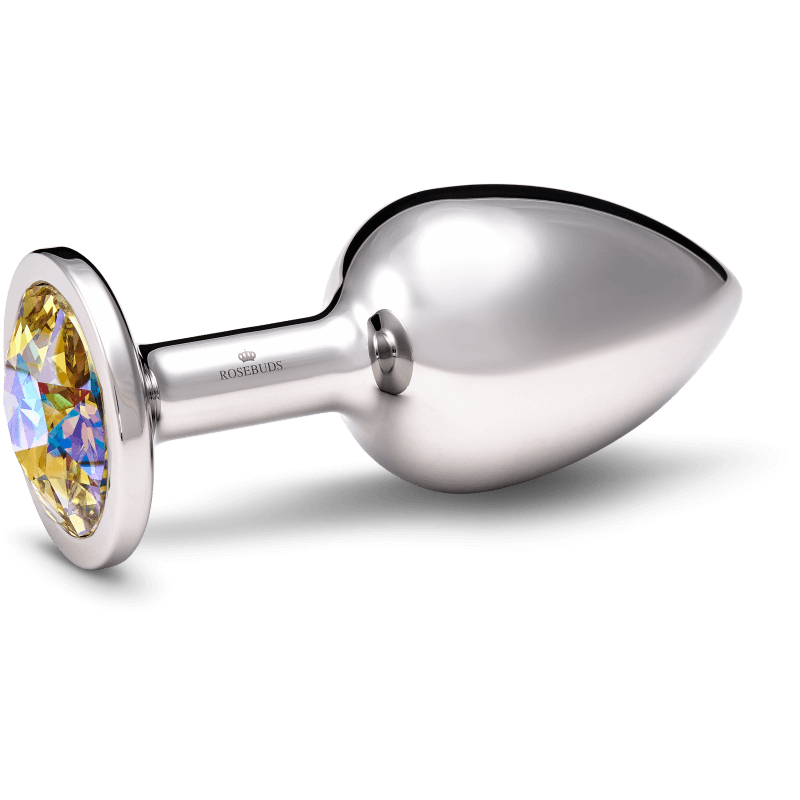 Rosebuds™ | Weighted Metal Anal Plug | Stainless Crystal L - Silver (OS)
