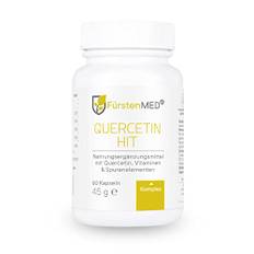 FürstenMED® Quercetin HIT Kapseln Hochdosiert - 500mg Quercetin (Japanischer Schnurbaum Extrakt) + Vitamin C, Zink, Kupfer und B6-60 Kapseln, Vegan & Ohne unerwünschte Zusatzstoffe