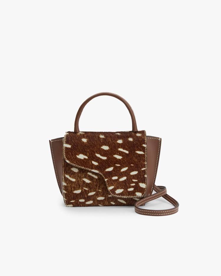 Montalcino Mini Handbag Cannella Printed Cerbiatto Pony/Vacchetta