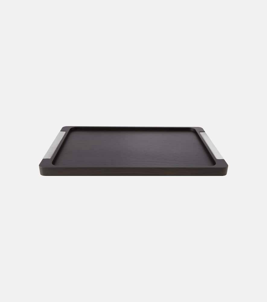 Georg Jensen Bernadotte wooden and stainless steel tray by Sigvard Bernadotte - brown - One Size