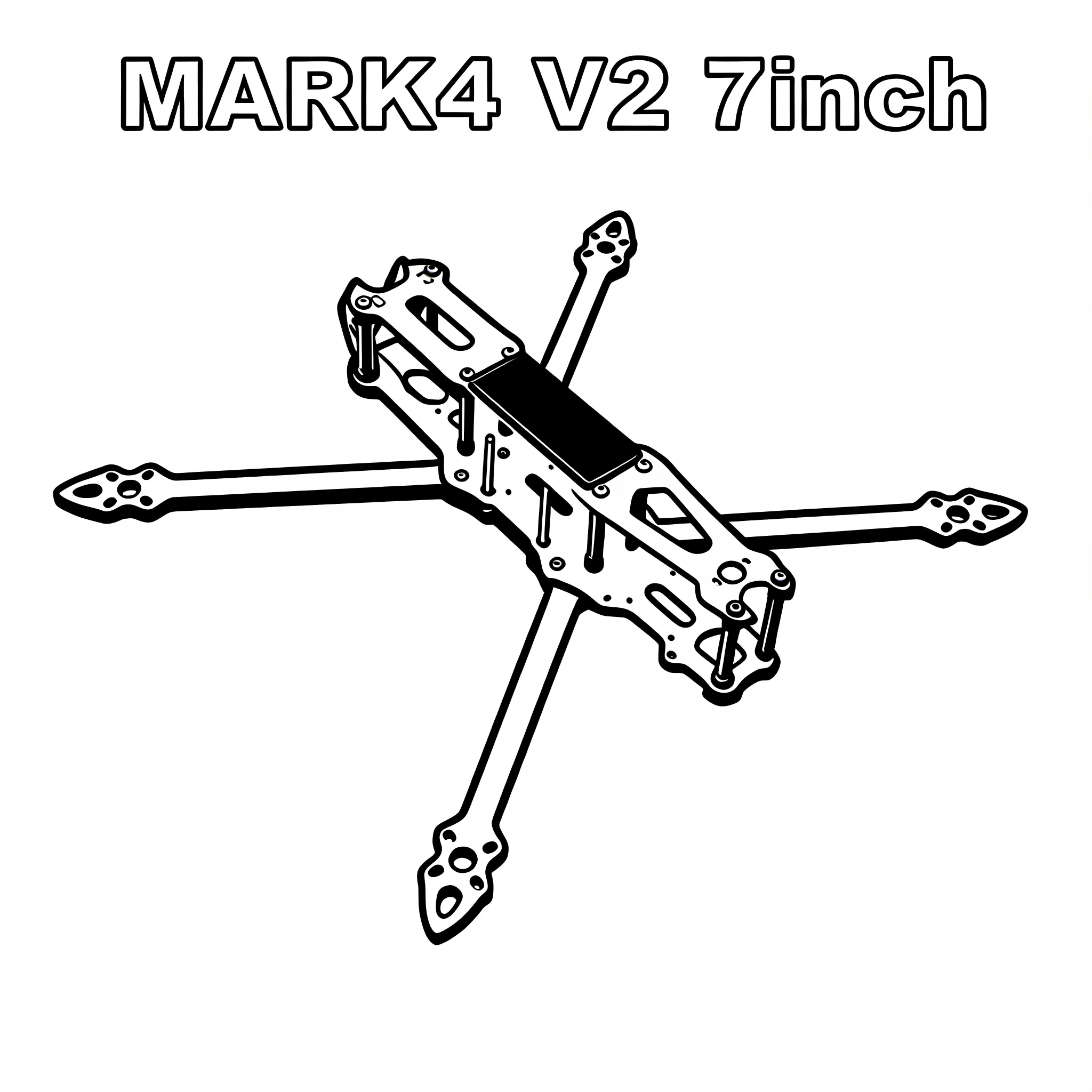 MARK4-V2 Mark 4 V2 5inch 240mm / 7inch 295mm FPV Frame Kit Carbon Fiber w/ 5mm Arm For O3 FPV Racing Drone Quadcopter Freestyle