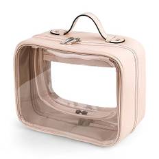 Lychii TSA-godkänd toalettväska, klar resväska för vätskor, toalettartiklar, kosmetikaväska, organisatör, resetillbehör för handbagage, nödvändigheter, Rosa, L