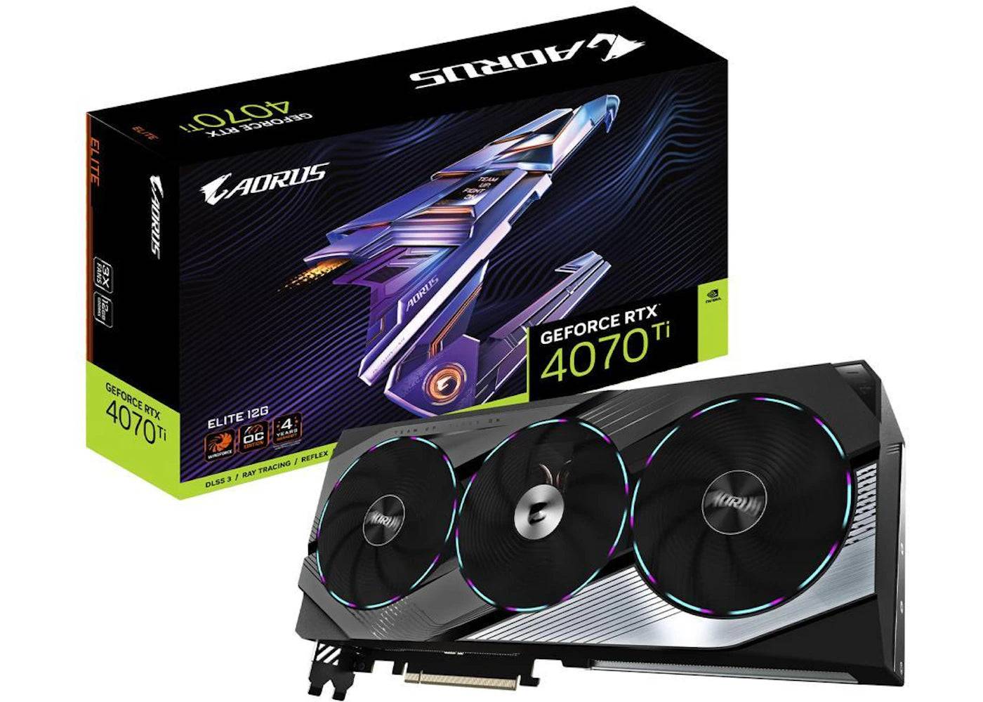NVIDIA GIGABYTE AORUS GeForce RTX 4070 Ti ELITE 12G Graphics Card GV-N407TAORUS E-12GD - One Size (One Size)