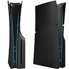 ElitePlay Svart PS5 smal frontplatta skyddsfodral ersättningsplatta skal matt svart tillbehör för Playstation 5 slim modell Disc Edition
