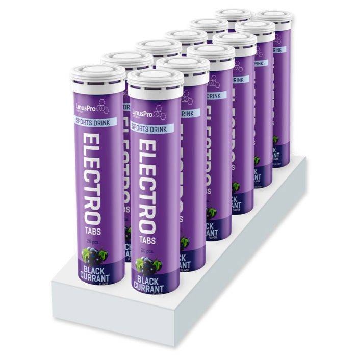 LinusPro Elektrolyt Tabs - 1 kasse med 12 rør - Black Currant