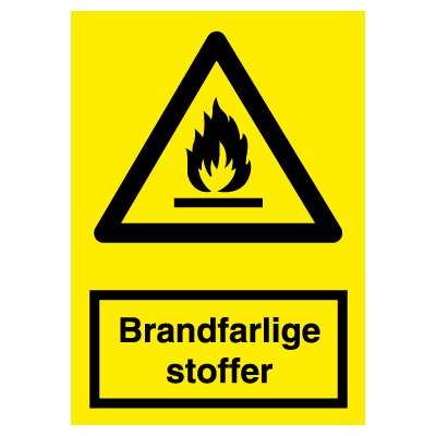 Brandrisk, varningsskylt, hårdplast 297 x 210 mm
