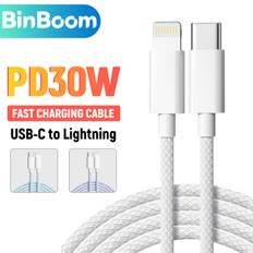 TEMU Binboom Mfi Certified Lightning Cable, Type-c To Lightning Cable Fast Charging Type C Charger Cord For Iphone 14 Pro/13/12/11 Max/xr/xs/8/se, Ipad.