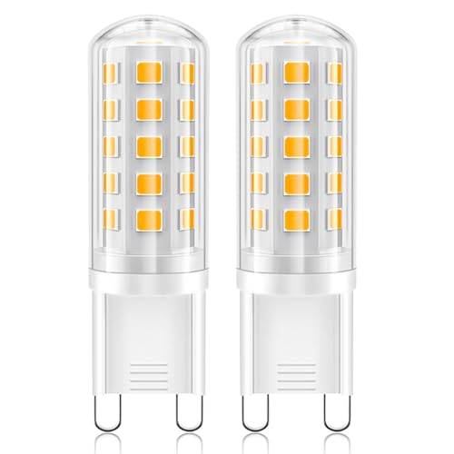 YzzYzz Led G9 varmvit 2700k glödlampa, 410 lumen, G9-glödlampa 3 W motsvarar halogenlampa 40 W, ingen blinkande LED-lampor, 360° strålvinkel, inte dimbar, 2 st