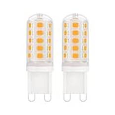 YzzYzz Led G9 varmvit 2700k glödlampa, 350 lumen, G9-glödlampa 2,5 W motsvarar halogenlampa 30–35 W, ingen blinkande LED-lampor, 360° spridningsvinkel, inte dimbar G9, 2 st