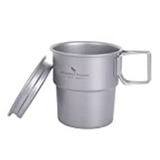 Boundless Voyage Titanium kaffekopp mugg med lock 250 ml ölmugg för utomhus camping vandring picknick öppen eld matlagning Ti3051D
