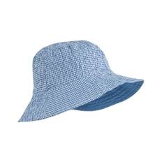 Liewood GOTS Damon Solhatt Check Riverside Crisp White 9-12 months  Blå  9-12 månader  unisex