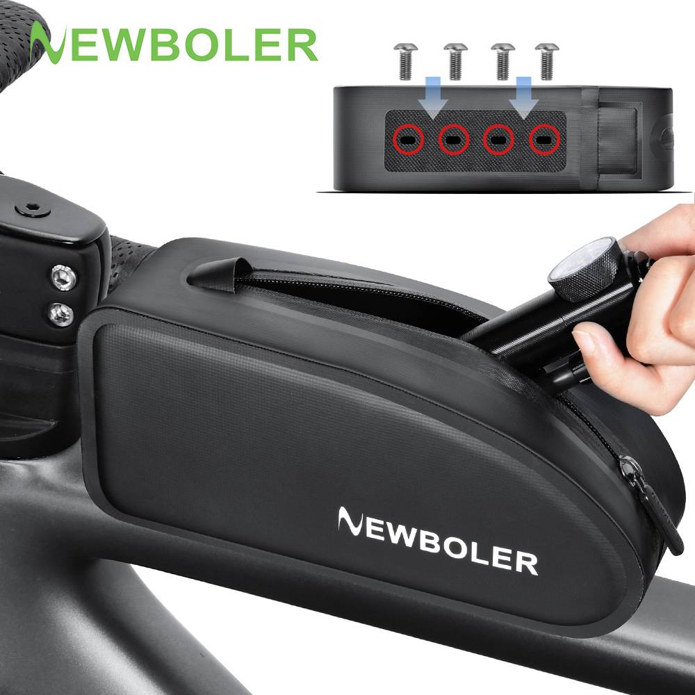 NEWBOLER Gravel Bike Bag Waterproof TPU Bicycle Upper Tube Bag With Bolt MTB Bicycle Bag Riding Bag Bicycle Accessories