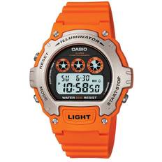 Casio Collection Quartz Digital Dial Orange Resin Strap Unisex Watch W-214H-4AVEF