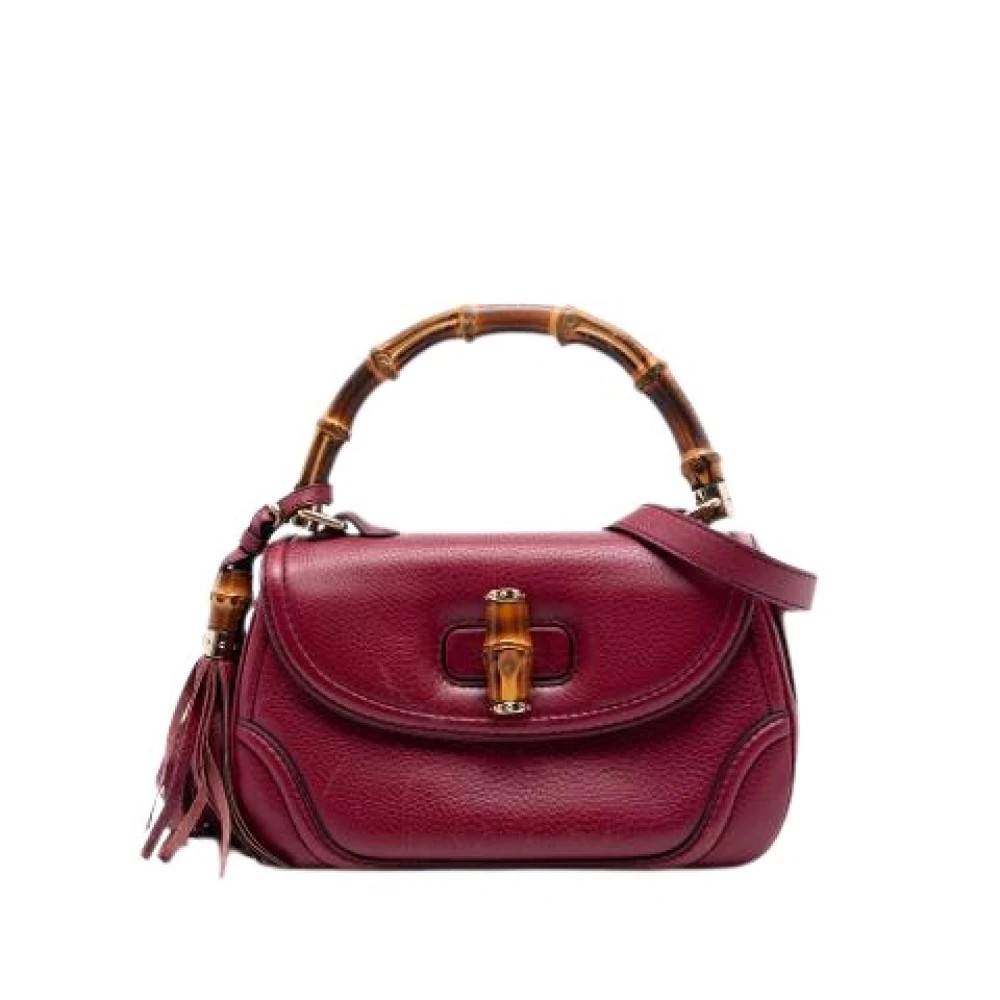 Gucci Vintage Pre-owned New Bamboo satchel - Vintage - Dame - Rød - ONE SIZE - Læder