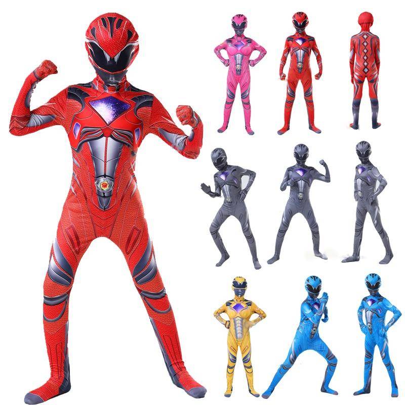Power Rangers Mecha Five Beast Halloween Cosplay Kostym Vuxna Barn Superhjälte Jumpsuits Bodysuits 180cm