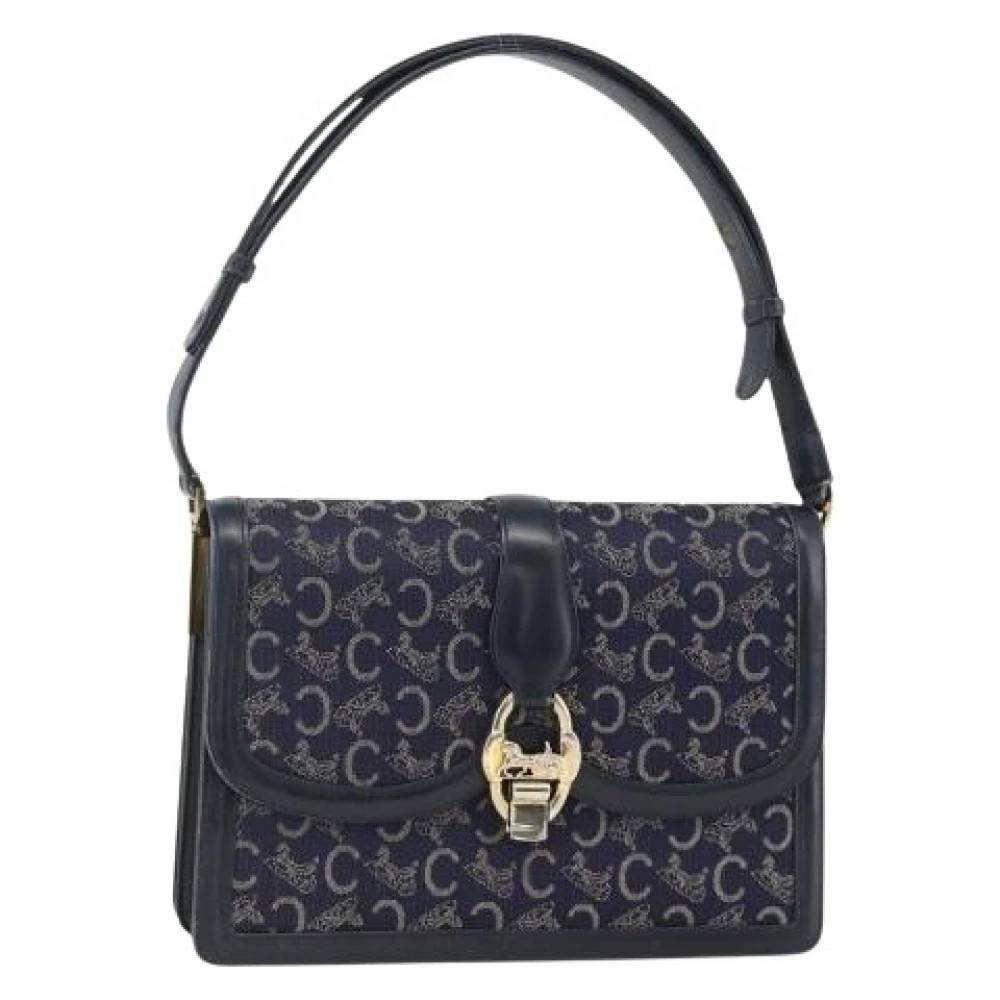 Celine Vintage Pre-owned Vintage Skuldertaske - Vintage - Dame - Blå - ONE SIZE - Uld