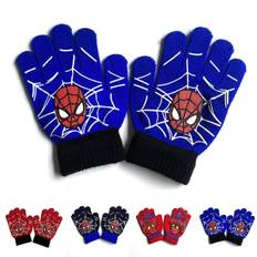 Spiderman Kids Full Finger Handskar Utomhus Varm Vinter Stickad Thermal Vantar Presenter D