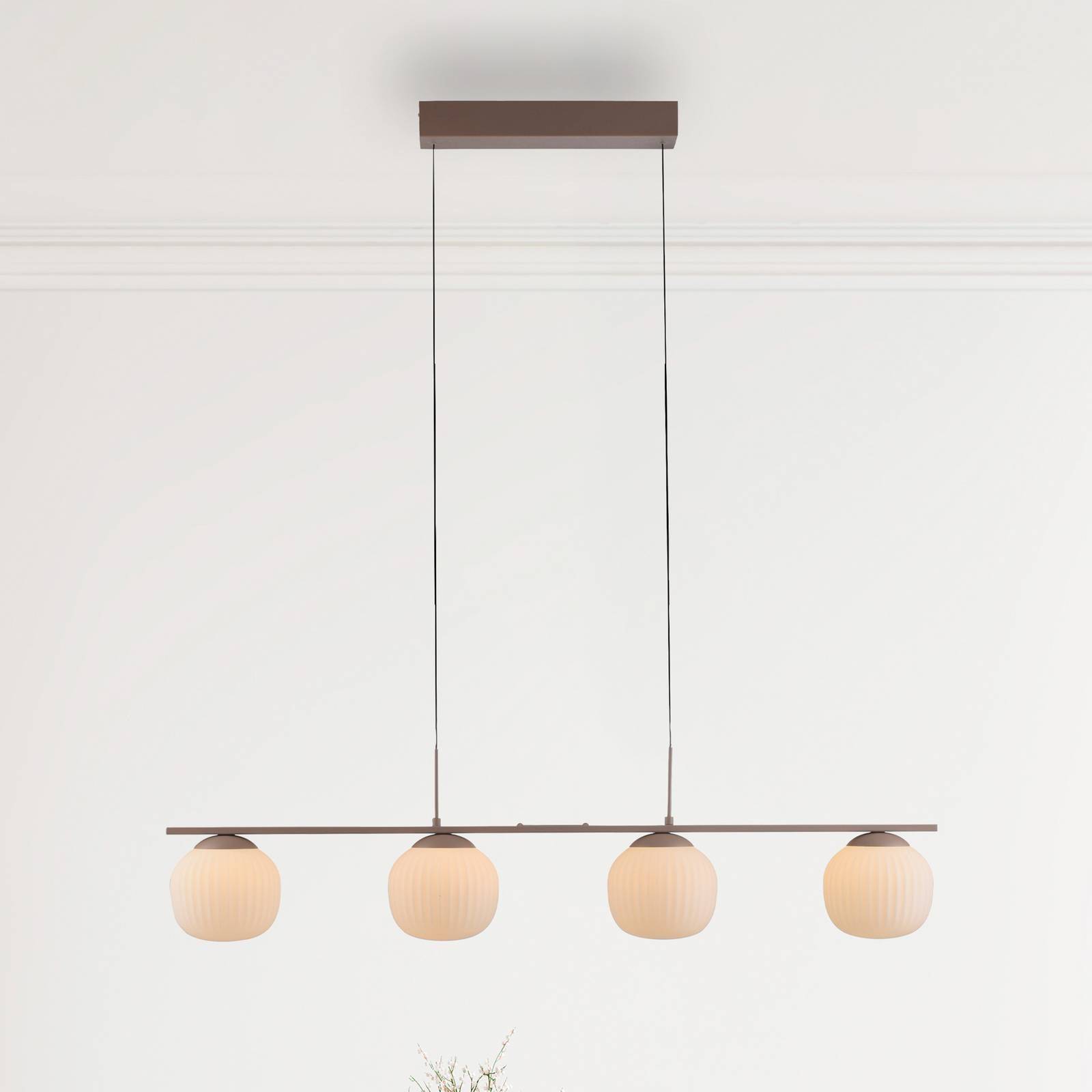 JUST LIGHT. GmbH Hänglampa Nami, dimbar, Brun / rost, Vardagsrum / matsal, Metall, Pendellampa