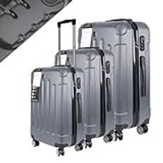 By NordicDesign hand luggageTravel in Style and Convenience with our Durable Carry-On Luggage - Your Perfect Travel Companion!" one set 3 pcs color SILVER