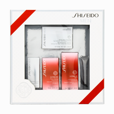 Gaveæske sæt Shiseido: Renseskum 7 ml + Anti-aging dag og nat ansigtscreme 50 ml + Ultimun dag og nat serum til ansigt og hals 10 ml + Ultimun anti-mø