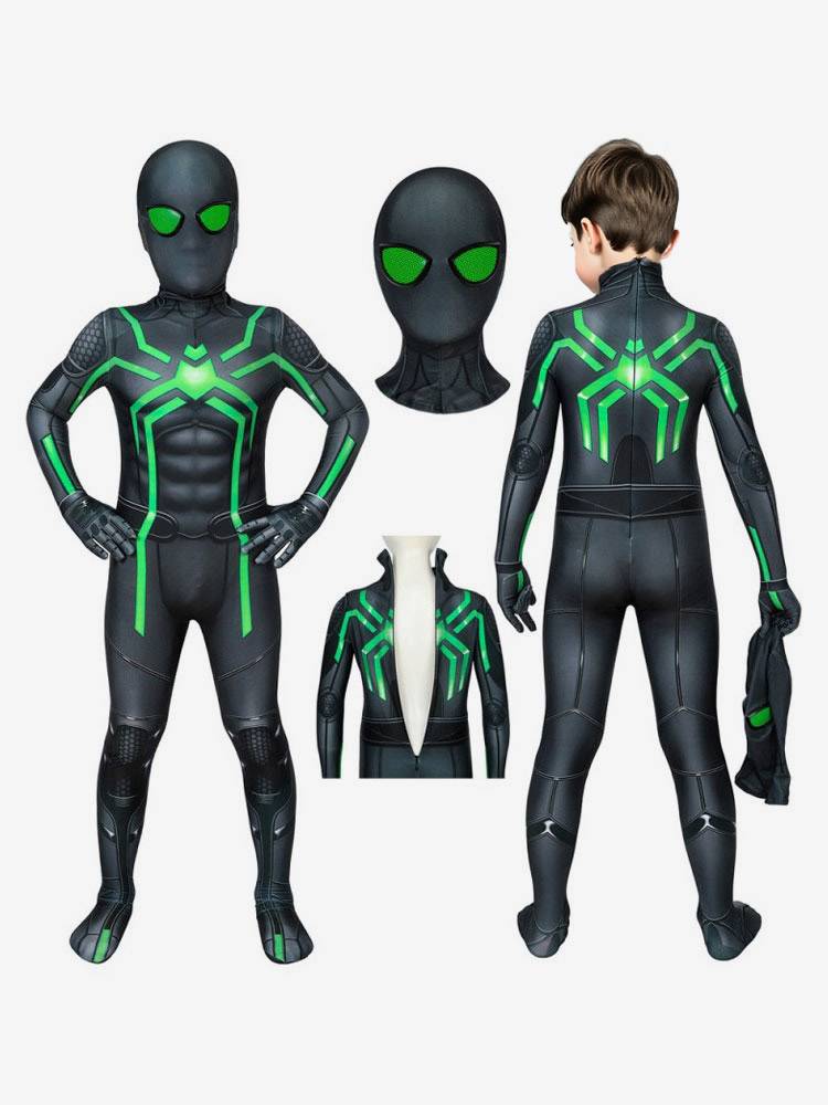 Kids Spiderman Costume Stealth Suit Cosplay Costume Lycra Spandex Bodysuit PS4 Game Marvel Kids Jumpsuits